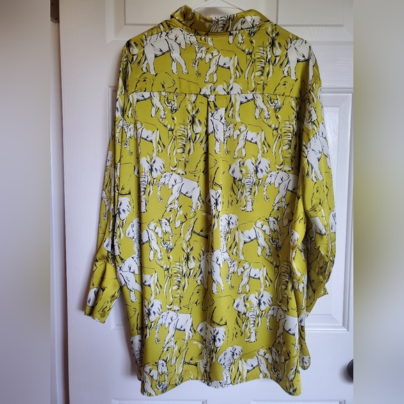 Zara oversized shirt (chartreuse) - Picture 2 of 4
